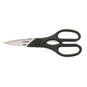 Dahle 54638 multifunkciós konyhai olló, 21cm, fekete markolat, rozsdamentes acél pengék - Dahle