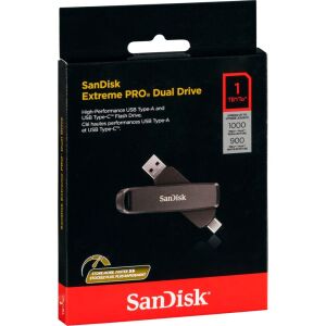 SanDisk Extreme PRO 1TB Dual Drive USB Type-C és Type-A pendrive kiskereskedelmi csomagolásban - SanDisk