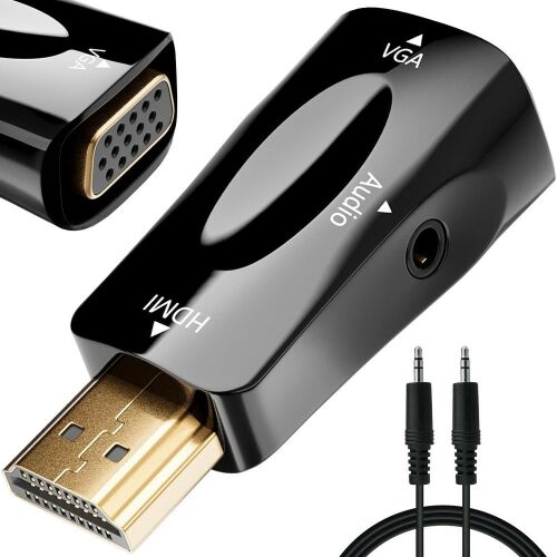 Átalakító adapter hdmi-ről vga d-sub audio mini jack-re 135649656 - HDMI átalakító