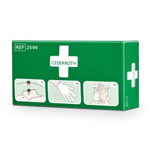 Комплект за защита при първа помощ Cederroth за обдишване уста в уста, ръкавици и дезинфектанти за ръце - Първа помощ