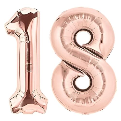 ESB Selling Depot rózsaszín arany 18-as szám fólia lufi 18. évfordulóra