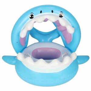 Shark felfújható csónak matrac baldachinnal - Cápa 135653682 - Gyerek úszógumi