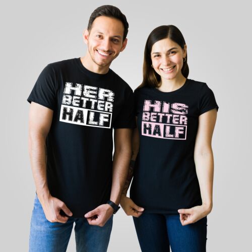 His/ Her better half | grafikás páros pamutpóló 135655685