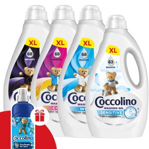 Coccolino Mosógél Csomag + Ajándék Coccolino Passion Flower & Bergamot Öblítő