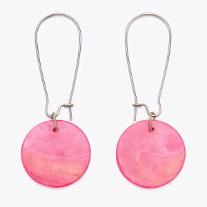 Cercei roz cu scoici Capiz, cârlige din oțel inoxidabil, bijuterii lucrate manual - Cercei damă