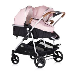 Chipolino Duo Smart iker babakocsi rózsaszín Marshmallow színben, oldalnézet - Chipolino