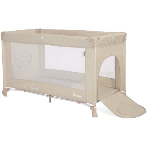 Lorelli Noemi utazóágy cipzáras nyílással, Beige Star design