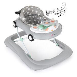 Petite&Mars Cabrio Grey Chodzik dla dziecka z panelem muzycznym - Bébikomp