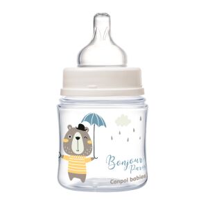 Canpol babies EasyStart Bonjour Paris Anti-Kolik Babyflasche, 120ml, blaues Bär Design - Babyflaschen