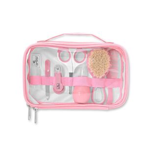 Baby Care ápolási szett átlátszó tartóban - blush pink 135690336 - Babaápolási szett