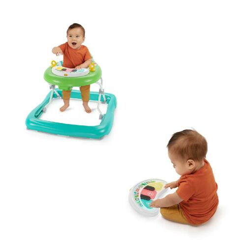 Bright Starts Jungle Vines Baby Walker 2-in-1 with Detachable Piano