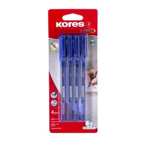 Golyóstoll, 1,0 mm, kupakos, háromszögletű, KORES "K2-M", kék 135695122 - Kores