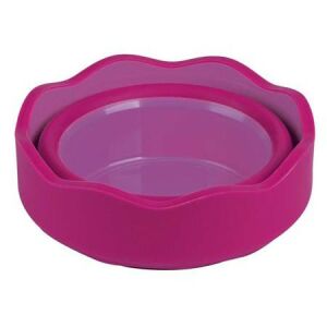 Ecsettál, műanyag, FABER-CASTELL "Click&amp;Go", piros 135695235 - Ecsettál