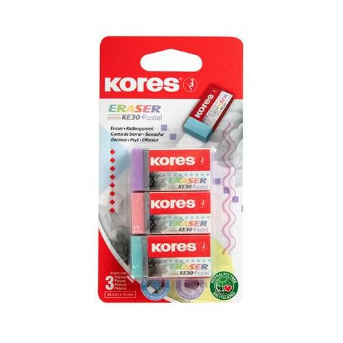 Radír, KORES "KE-30", 3 pasztell szín 135695479