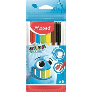 Filctoll készlet, 2 mm, kimosható, MAPED "Color'Peps Ocean", 6 különböző szín 135697922 - Rajzeszköz