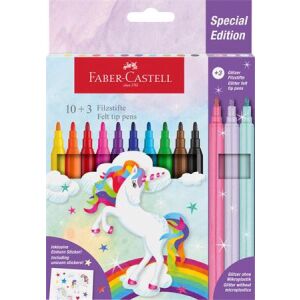 Filctoll készlet, FABER-CASTELL "Unikornis" 10 különböző szín + 3 csillámos 135703167 - Rajzeszköz