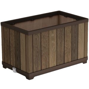 Keter Deco Rectangle Tall Walnut műanyag virágláda 76 x 45,5 x 45,5 cm 135703813 - Keter