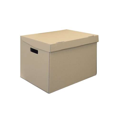 Archiváló konténer karton doboz fedeles 420x310x320mm, 3 rétegű (kívül záródó) bluering® barna