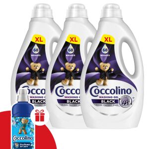 Coccolino Black liquid Waschgel 3x2,72L - 204 Waschgänge + Geschenk Coccolino Passionsblume &amp; Bergamotte Spülung 135711695