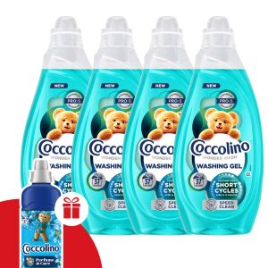 Coccolino Wonder Wash Waschgel für Fast Wash Speed Clean 148 Wäschen 4x1480ml + Geschenk Coccolino Passionsblume &amp; Bergamotte Spülung 135712716