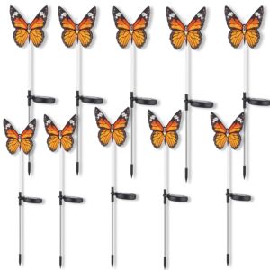 HOZRO pillangó napelemes lámpák, 10 darabos készlet, vízálló LED kerti dekoráció - Napelemes lámpa