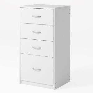 Nowoczesna biała komoda z 4 szufladami do sypialni lub biura - Meble do sypialni