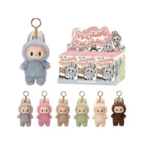 Labubu Baba plüss kulcstartó, 17cm, véletlenszerű színválaszték, gyűjthető játékfigura - Sumker