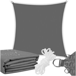 Wodoodporny kwadratowy żagiel przeciwsłoneczny Springos 4x4m 160g/m2 - grafitowy 135716998