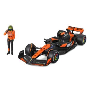 Bburago 1/24 McLaren MCL38 F1 versenyautó és pilóta figura - Bburago