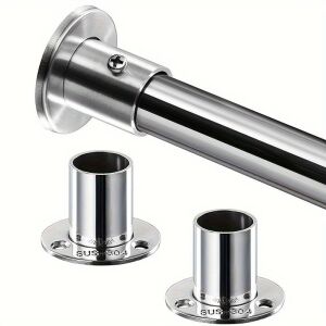 Rozsdamentes acél szekrényrúd tartó készlet 3 csavarral 135730456 - Építkezés & Felújítás