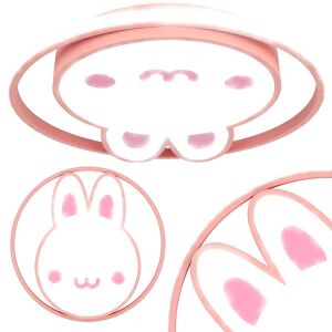 Rózsaszín LED plafon gyerekszobába, dimmelhető, távirányítós, nyuszi 50 cm