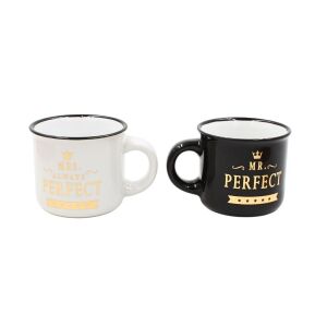 2er-Set Espressotassen, Nekupto - "Mr. Perfect & Mrs. Always Perfect", 2 x 80 ml 135911616 - Nekupto