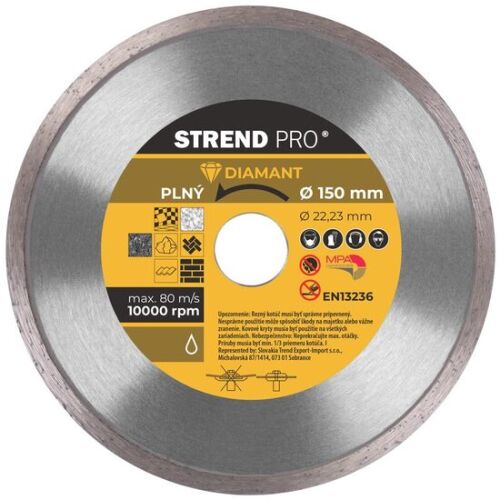 Strend Pro 150mm-es folyamatos gyémánttárcsa csempe, kerámia, márvány, gránit, kő, falazat, térkő, tetőfedés és tégla vágásához - Strend Pro