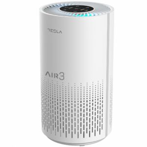 Пречиствател за въздух Tesla Air3 LITE, CADR 110 м3/ч, Индикатор за филтър, Режим на заспиване, Таймер, HEPA+филтър с активен въглен, Бял