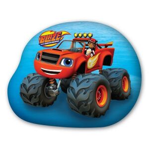 Blaze és a Monster Machines díszpárna, Láng Turbo Wheels velúr párna, 40x32 cm - Díszpárna