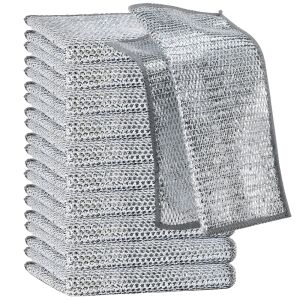 10 darabos Teno® csiszolókendő készlet, Teno® csiszolókendő, acélhuzal szövésű, kétrétegű, tapadásmentes, nem csiszoló, mélytisztító, nagy teherbírású, 20 x 20 cm, szürke színű. 135751647 - Háztartási kellék