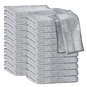 20 darabos Teno® csiszolórongy készlet, Teno® csiszolórongy, acélhuzal szövésű, kétrétegű, tapadásmentes, nem csiszoló, mélytisztító, nagy teherbírású, 20 x 20 cm, szürke színű. 135751649 - Mosogatás