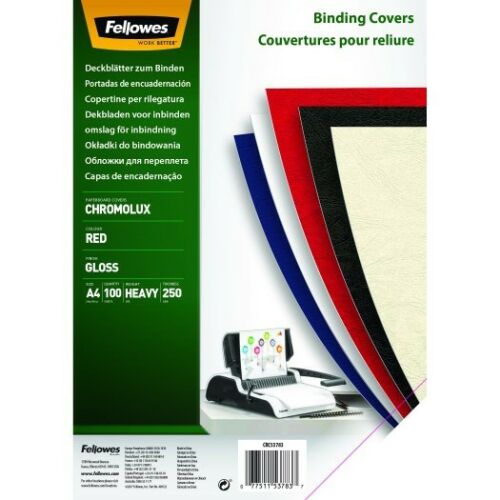 Backsheet FELLOWES Chromolux A/4 250 g glossy red 100/pack 135751855