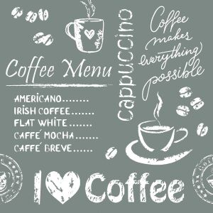 Selyempapír alátétek/tartók csészékhez / Coffee Time - antracit / 9 x 9 cm / 250 db 135752193 - Poháralátét