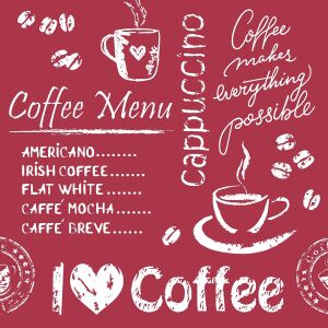 Selyempapír alátét/tartó csészékhez / Coffee Time - bordó / 9 x 9 cm / 250 db 135752198 - Poháralátét