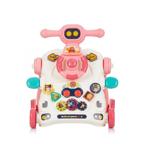 Chipolino 3-in-1 Pink Baby Walker, Aktivitätszentrum und Spieltisch