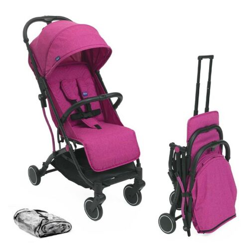 Chicco TROLLEYme Aurora Pink Babakocsi Esővédővel és Összecsukott Nézet