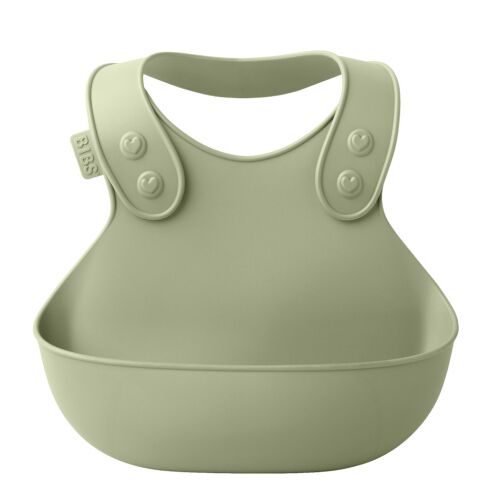 BIBS zsálya zöld baba előke ételgyűjtő zsebbel - BIBS