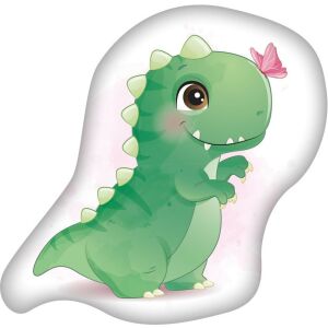 Dinoszaurusz Butterfly formapárna, zöld dinoszaurusz párna pillangóval - Díszpárna