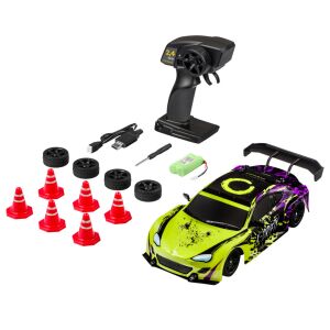 Overmax X Drifty 1:16 RC Drift Autó Távirányítóval, Akkumulátorral, Bójákkal és Tartalék Gumikkal - Overmax