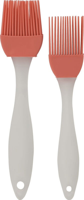 Excellent Houseware Set aus zwei Backpinseln, Silikon/Kunststoff, 20/17 cm, rot