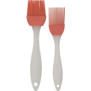 Excellent Houseware Set aus zwei Backpinseln, Silikon/Kunststoff, 20/17 cm, rot 135764163 - Küchenbürste
