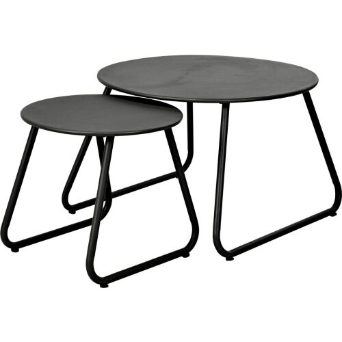 Koopman 2er-Set schwarze Metall Beistelltische