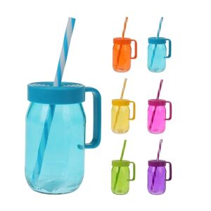 6er Set Koopman Limonadenbecher, Glas, 7x12 cm, 370 ml, mehrfarbig