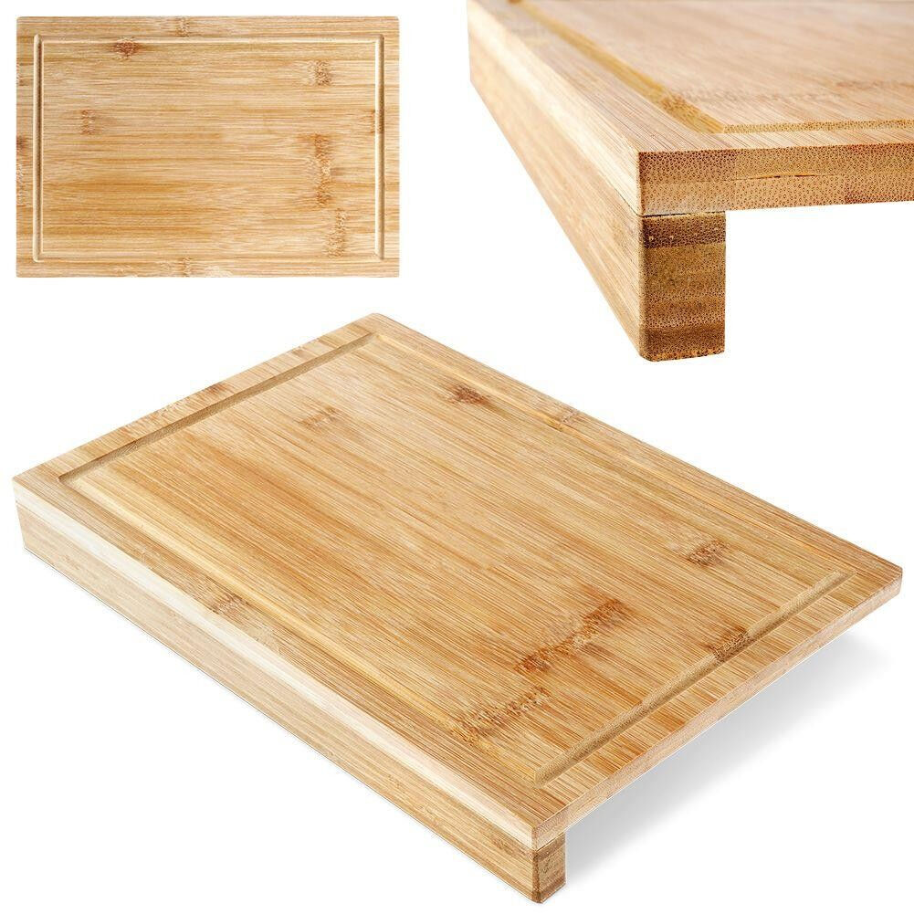 Tocator cu margine Excellent Houseware, bambus, 35x24x1.2 cm, maro